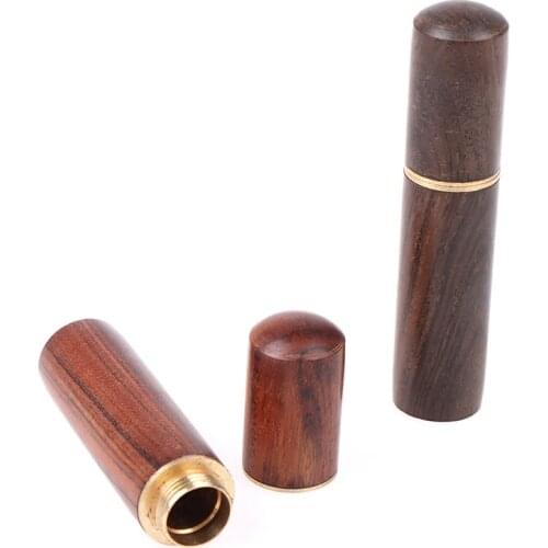 1PC Toothpick Bucket Ebony Wood Toothpick Holder Bucket Mini Box Handmade Gift