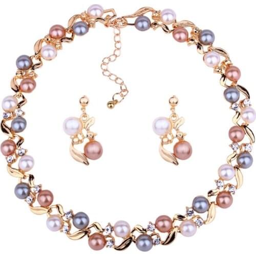 Gorgeous Faux Pearl Rhinestone Imitation Pearl Choker Necklaces for Women Jewelry Pearls Pendant Wedding Necklace 2021