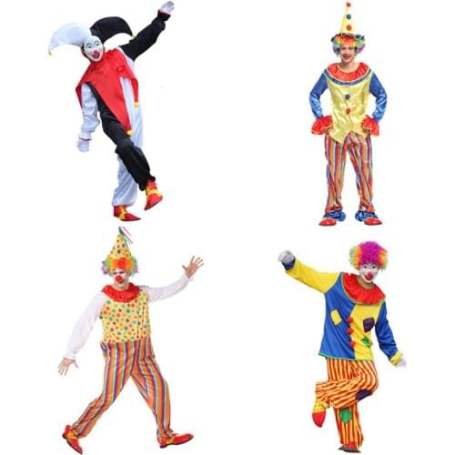Adult Clown Cosplay Role Play Funny Magic Stage Performance Christmas Masquerade Party Supplies halloween costumes for women men