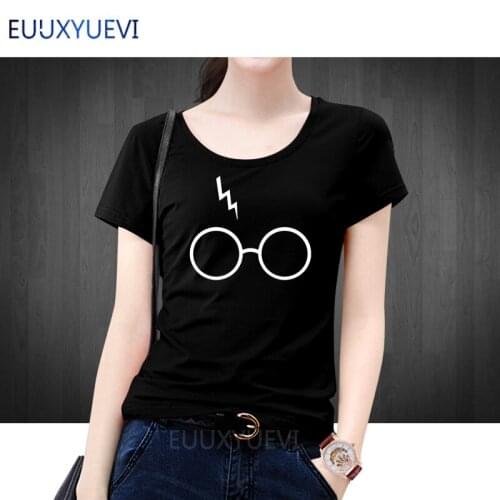 Women T-shirt t Shirt Tee High Quality SCREEN PRINT Super Soft Womens Cute Couple Tshirts 2019 Harajuku Lightning Glasses