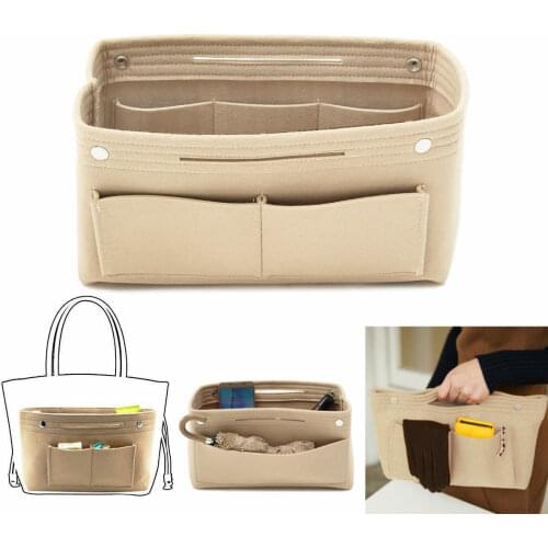 Women Insert Handbag closet Organizer Purse Felt liner Organizer Bag Tidy Travel