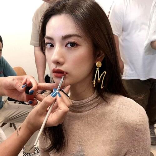 Korea simple letter drop earring for women party jewelry wholesale