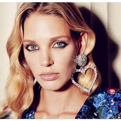 A variety of Rhinestone heart-shaped pendants womens pendants earrings accessories fashion girl statement Earrings Jewelry hot