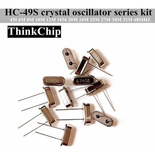 10 Pcs) HC-49S 4MHZ 6MHZ 8MHZ 10MHZ 12MHZ 16MHZ 20MHZ 24MHZ 25MHZ 27MHZ 30MHZ 32MHZ 48MHZ Crystal Oscillator Series kits