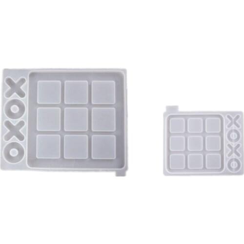 2 Pcs Resin Mold O X Board Game Silicone Epoxy Casting Mold Set for DIY Family Party Games for Game