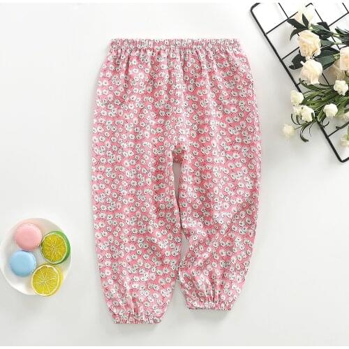 2021 Summer Boys Trousers Thin Fashion Kids Pants Little Girl Cute Harem Pants Children Anti-mosquito Pants 1 2 3 4 5 6 Years