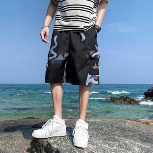 2021 Summer New Boys' Quick Drying Tooling Shorts MenS Versatile Wear Students' Youth Trend Korean Style Casual 5-Point Pants