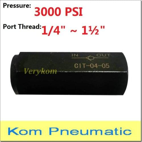3000PSI High Pressure 200 bar CIT 1/4" bsp 3/8" 1/2" Female One Way Compressor Check Valve Air Water YUTIEN Type CIT-04/03/02/06