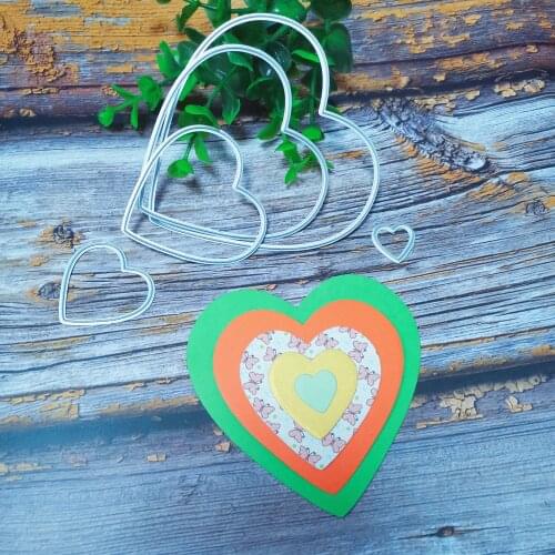 5pcs heart craft dies metal cutting die mold paper craft knife mould blade punch stencils dies