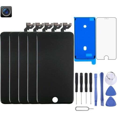 5 PCS LCD Screen and Digitizer Full Assembly with Front Camera for iPhone 6s Plus