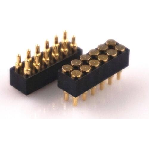 50pcs Spring Loaded Pogo Pin Connector 12 Pin 2.54 mm Pitch 8.0 mm Height Surface Mount SMT Vertical Dual Row 2x6 12 Poles
