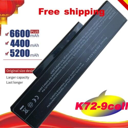 7800mAh battery for Asus A32-K72 A32-N71 K72DR K72 K72D K72F K72JR K73 K73SV K73S K73E N73SV X77X77VN k72-100 X77VN 9cells Free