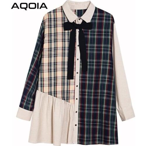 Модные платья в клетку Aqoia China At AliExpress