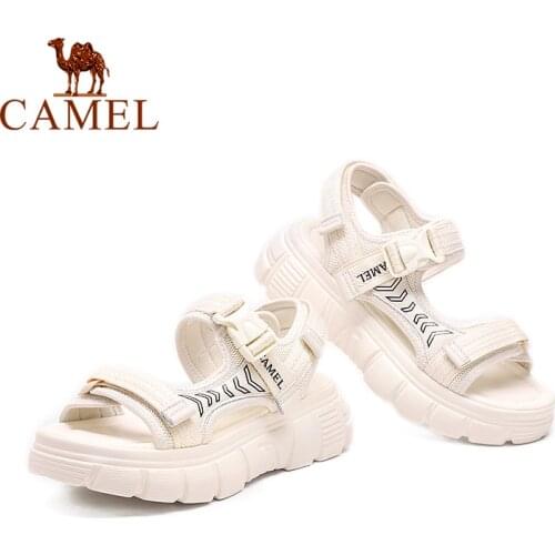 CAMEL Summer Sandals for Women Flats 2021 Fashion Beach Trendy Sports Shoes Women Chunky Platform Sandals Black Ladies Shoes