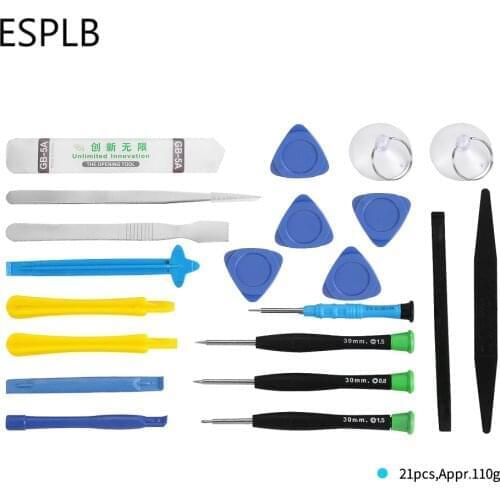 ESPLB 21 in 1 Mobile Phone Repair Tools Kit Screen Opening Pry Disassemble Screwdrivers Tweezers Set for iPhone X 8 7 6S 6 Plus