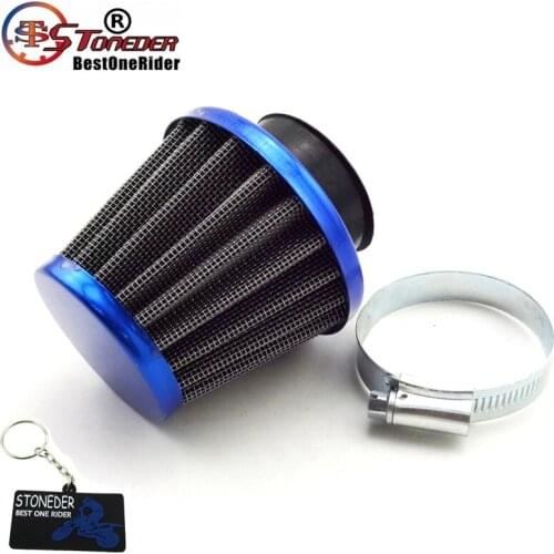 STONEDER 38mm Blue Air Filter For 50cc 70cc 90cc 110cc 125cc Pit Dirt Bike ATV Quad GY6 50cc QMB139 Engine Moped Scooter