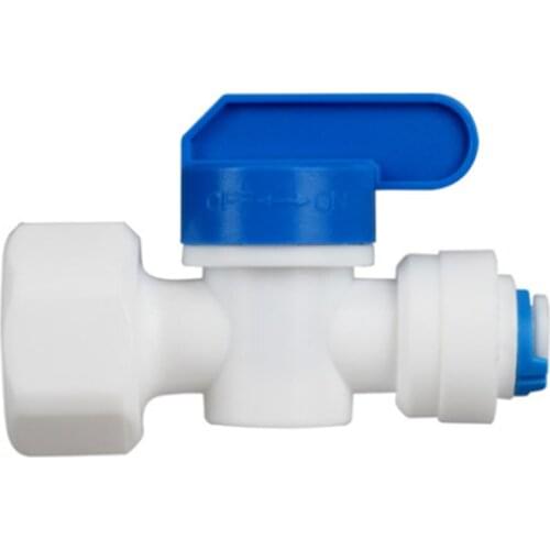 Water Purifier Fittings 1/2 "Female Thread To 6.35 mm 9.53 mm Pipe Fast Connecting Ball Valve