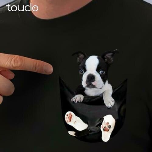 Boston Terrier In Pocket Tshirt S - 3XL