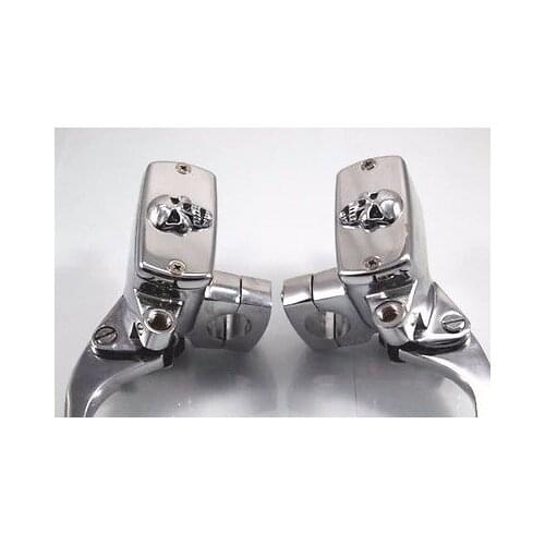 Chrome Skull 7/8" 22mm Handlebar Reservoir Brake Clutch Lever Motorcycle Custom