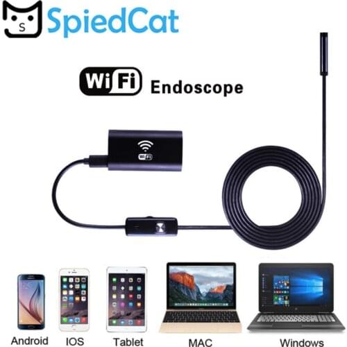 SPIED CAT 1M 2M WIFI Endoscope Camera Mini Waterproof Soft Cable Inspection Cam 8mm Endoscope for IOS iPhone Android Phone