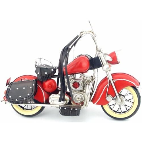 Antique classical motorcycle model retro vintage wrought metal crafts for home handcrafted and assembled by skilled artisans