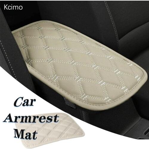 Leather Car Armrest Mat Universal Interior Auto Armrests Storage Box Mats Dust-proof Cover Armrest Waterproof Protector