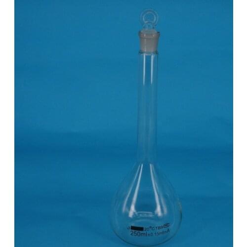 250ML Lab Volumetric Flask Class A G3.3 Borosilicate Glass With Stopper White