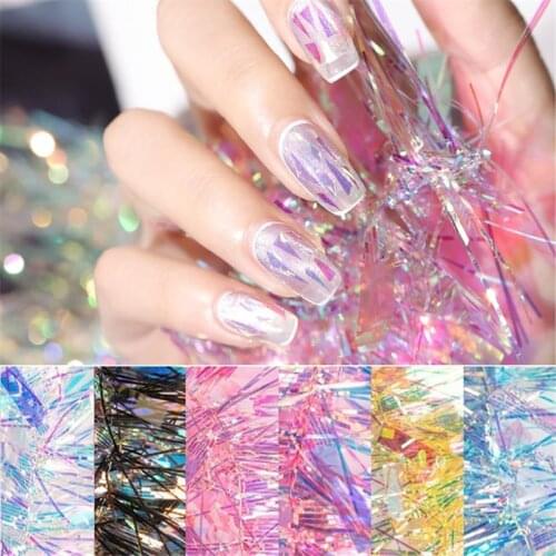 Laser Aurora Nail Sticker Glass Paper Candy Transfer Foil DIY Design Nails Art Decorations Manicure Accessories Supplies