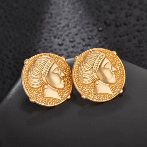 MESTILO Vintage Coin Portrait Stud Earring Charms Eardrop Findings With Hole Diy Earrings Oorbellen Aretes Jewelry Making