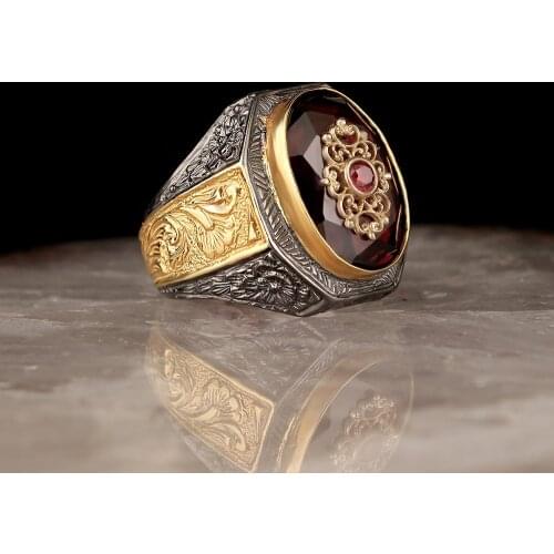 Pen İşçilikli Lapping Coated Handwork Silver Men 'S Ring