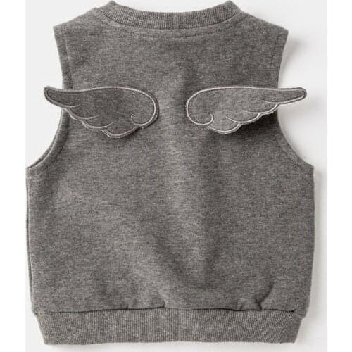 2020 Autumn spring New kids warm vest boy girl 3D Angel Wing Lovely Sleeveless sweater baby toddler fashion sport clothing