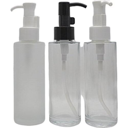 Clear/Frosted Cylinder Shape Emulsion Pump Bottle 100ml Skin Care Sample Travel Bottle Lotion Press Pump Container 10pcs/lot