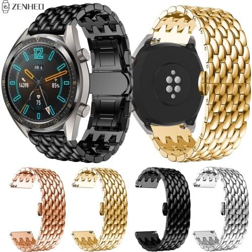 22mm Strap Band for Huawei Watch GT/GT2 Smart Bracelet Wristband Stainless Steel Watchband for Samsung Galaxy Watch 46mm