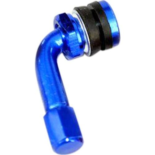 Blue/Silver Motorcycle Air Tyre Valve Extension Stems Extender 90 Degree