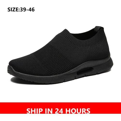 Men Light Running Shoes Jogging Shoes Breathable Man Sneakers Slip on Loafer Shoe Mens Casual Shoes Size 46 DropShipping