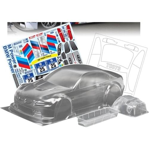 TC073 1/10 On Road Car Shell BMW M3 GT2 Toys Model Clear Body Shell W/ Stickers Set 190mm For HSP Kyosho Tamiya Hpi