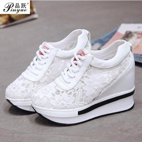 New Autumn Women Breathable Platform Casual Shoes Women Height Increased Vulcanized Shoes 9.5 CM Thick Sole Zapatos Mujer