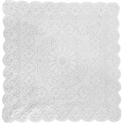 Decoration Cotton Crochet. Dinner Tablecloth Stain-resistant Square White For Party Wedding Lace