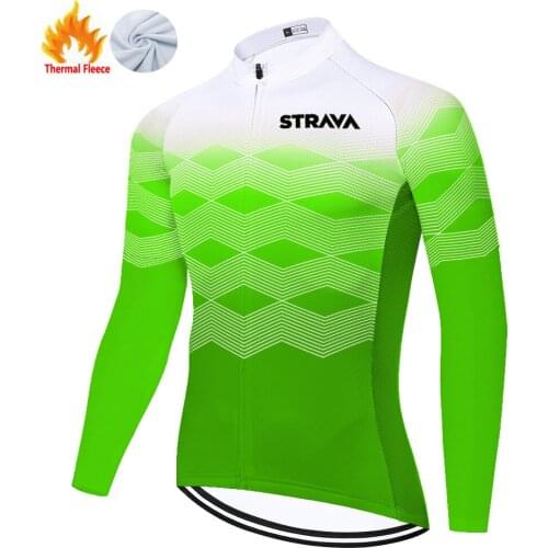 Strava Winter Thermal Fleece Camisa Masculina Rennrad Trikot Camiseta サイクルジャージ Tricota Ciclismo Hombre Cycling Jersey Men