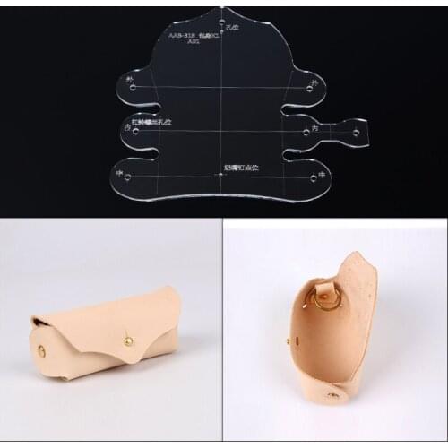 1Set Acrylic Key case set Leather Template Model Handwork Leather Craft Sewing Pattern Tools 10*6cm