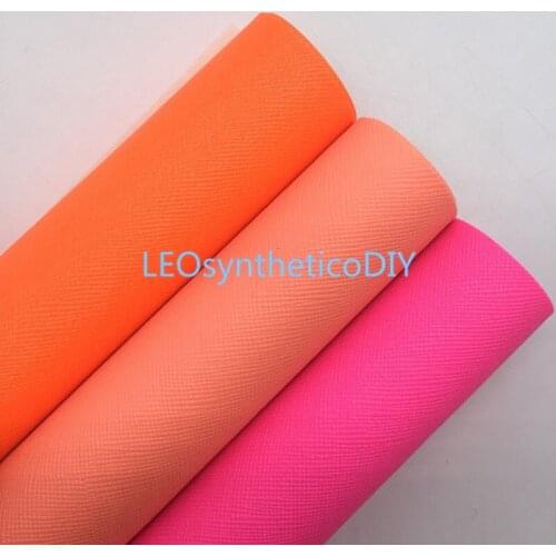 1PC 21X29CM Neon Cross Embossed Synthetic Leather Faux Fabric Vinyl Leather Sheets For Making Bows LEOsyntheticoDIY T07A