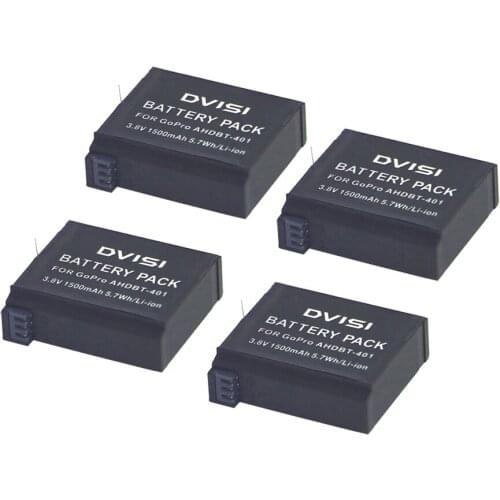 4Pcs/lot 3.7V 1500mAh AHDBT-401 AHDBT 401 AHDBT401 Rechargeable Camera Battery for GoPro HERO4 GoPro AHDBT-401 AHBBP-401