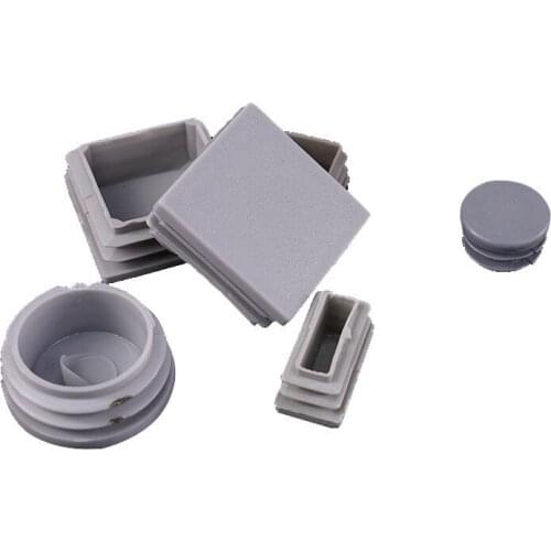 4pcs Gray Plastic inner plug Dust cover square Steel tube Pipe Blanking End Cap Bung For Furniture chair table Leg Protector