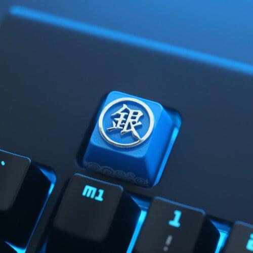 Gintama anime surrounding logo Sakata Gintoki Personalized metal relief process Aluminum alloy metal mechanical keyboard keycaps