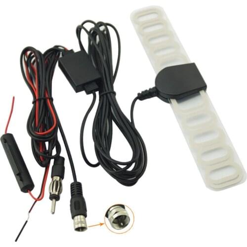Car Digital TV Tuner DVBT ISDB Radio FM Antenna Amplifier F Type Connector Plug for Car Dash DVD Head Unit Stereos