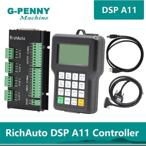 Free shipping ! DSP 3 axis Richauto A11 controller CNC wireless channel for CNC router engraver handle motion English version
