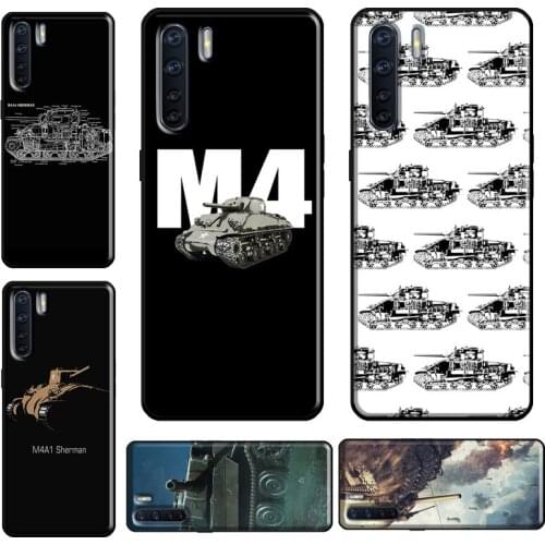 M4 Sherman Battle Tank Case For OPPO A5 A9 A31 A53 2020 A1K A3S A5S A15 A52 A72 A83 A91 A93 Find X3 Pro F7 Cover