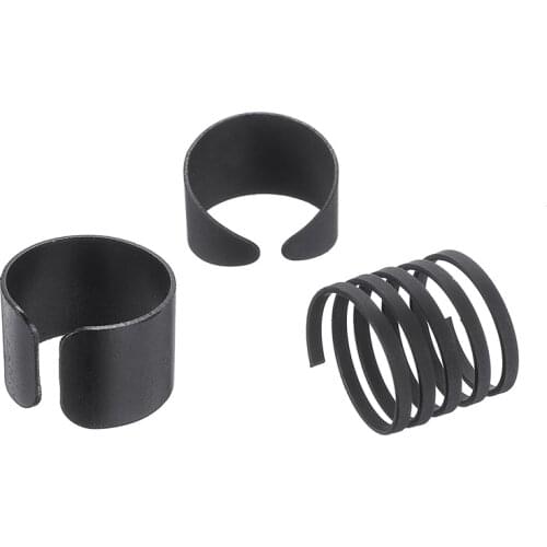 Black Punk Style Ring Set Women Stack Finger Ring Plain Above Knuckle Adjustable Jewelry Vintage Stack Midi Ring Sets 3 pcs