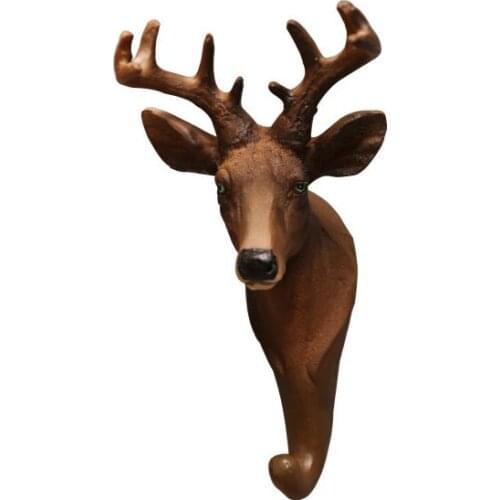 Deer Head Decoration Hook Wall Hanger Wall Nordic Style Creative Cute Key Personality Coat Hook Hangers Key Holder