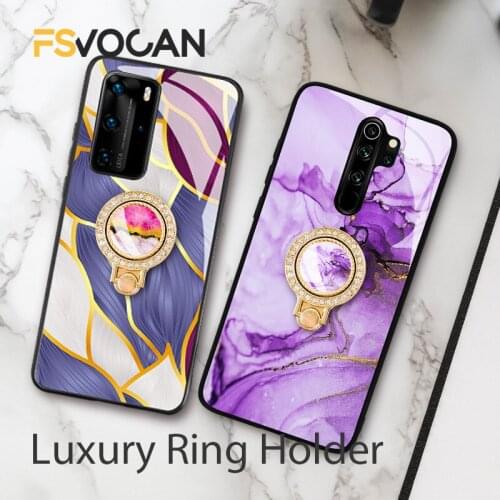 Diamond Finger Ring Phone Holder Smartphone Marble Stone Universal Mount Stand Folding Bracket Support Glossy Finish For iPhone